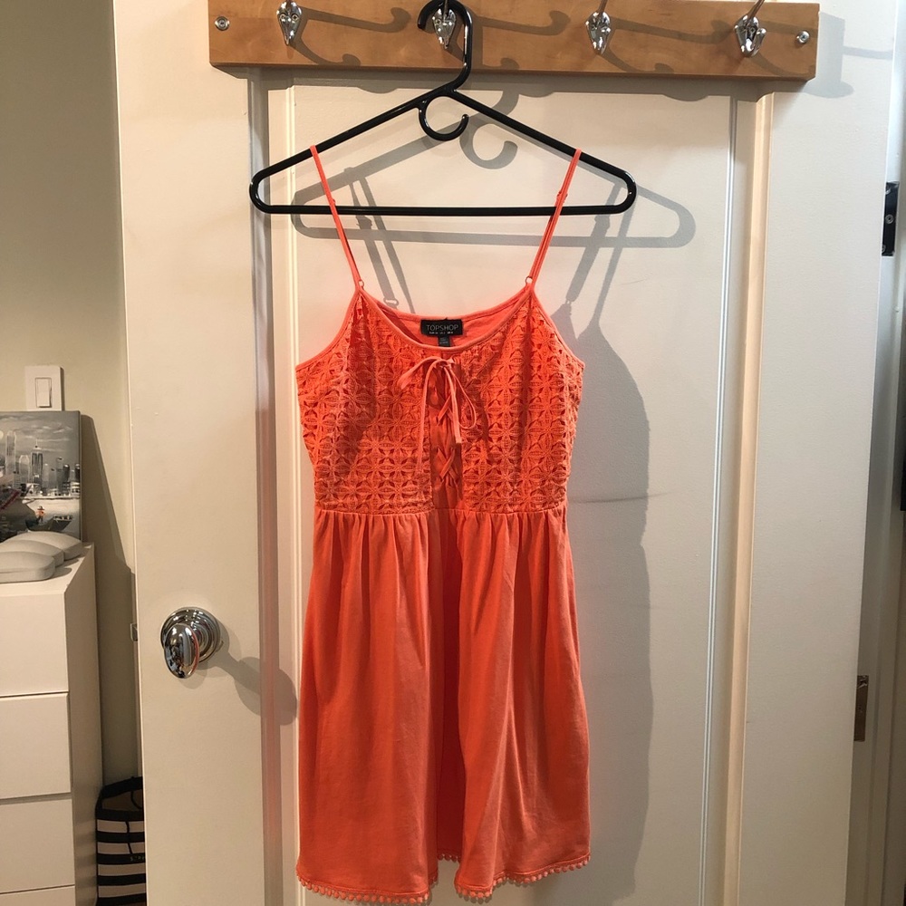 ✨ NEW ✨ Topshop Orange Sleeveless Strap Dress